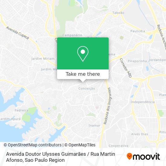 Mapa Avenida Doutor Ulysses Guimarães / Rua Martin Afonso