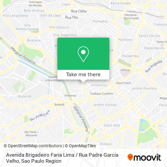 Avenida Brigadeiro Faria Lima / Rua Padre Garcia Velho map
