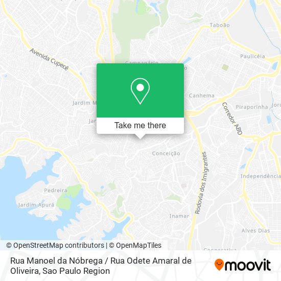 Mapa Rua Manoel da Nóbrega / Rua Odete Amaral de Oliveira