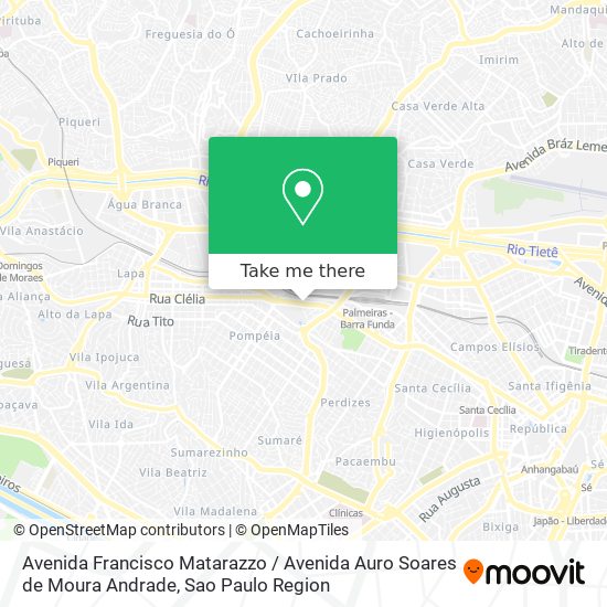 Mapa Avenida Francisco Matarazzo / Avenida Auro Soares de Moura Andrade