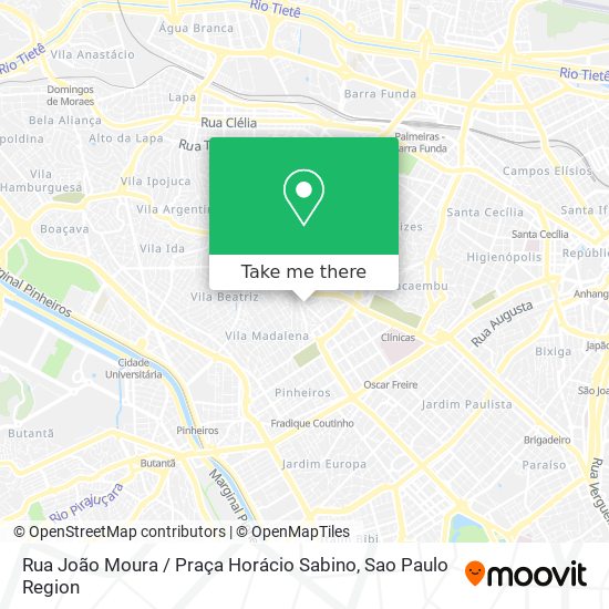 Mapa Rua João Moura / Praça Horácio Sabino