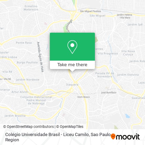 Colégio Universidade Brasil - Liceu Camilo map