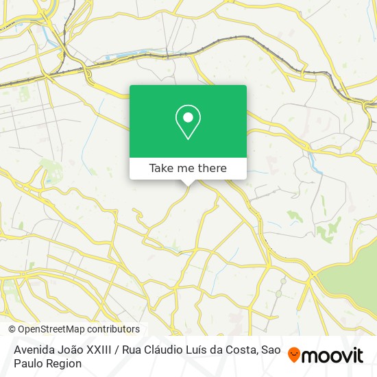 Avenida João XXIII / Rua Cláudio Luís da Costa map