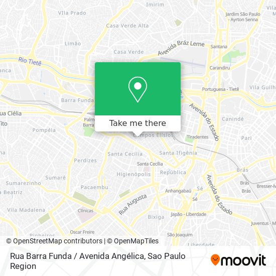 Rua Barra Funda / Avenida Angélica map