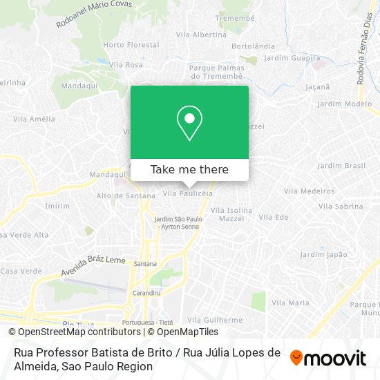 Mapa Rua Professor Batista de Brito / Rua Júlia Lopes de Almeida