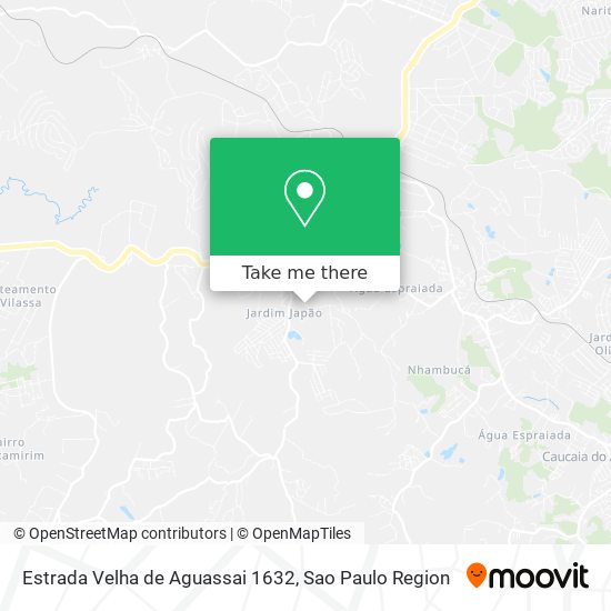 Estrada Velha de Aguassai 1632 map