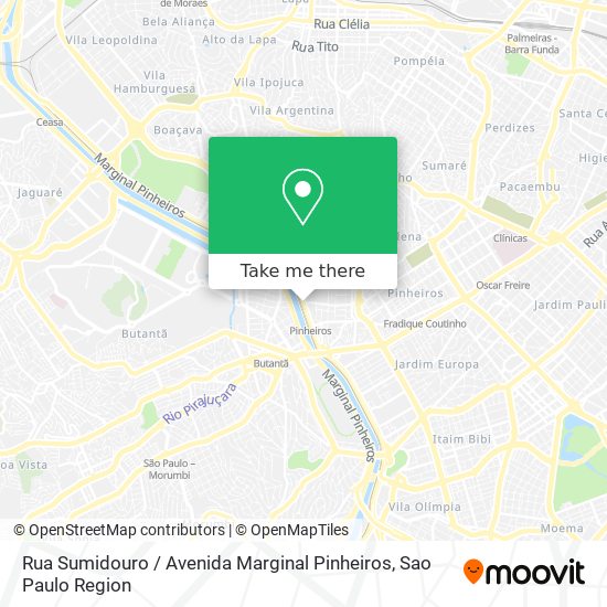Mapa Rua Sumidouro / Avenida Marginal Pinheiros