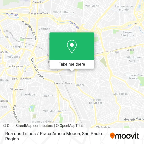 Rua dos Trilhos / Praça Amo a Mooca map