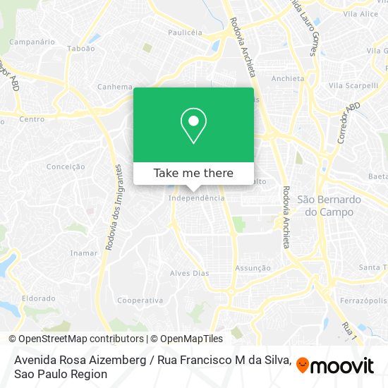 Mapa Avenida Rosa Aizemberg / Rua Francisco M da Silva