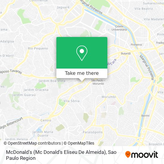 Mapa McDonald's (Mc Donald's Eliseu De Almeida)