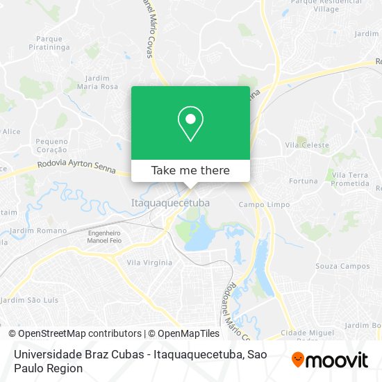 Mapa Universidade Braz Cubas - Itaquaquecetuba