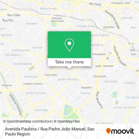 Avenida Paulista / Rua Padre João Manuel map