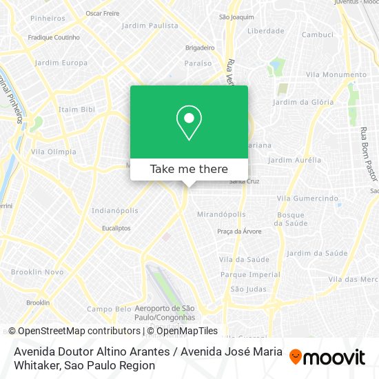 Mapa Avenida Doutor Altino Arantes / Avenida José Maria Whitaker