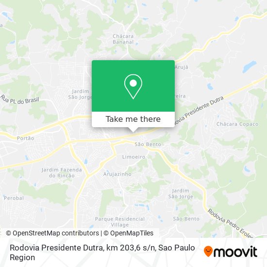 Rodovia Presidente Dutra, km 203,6 s / n map