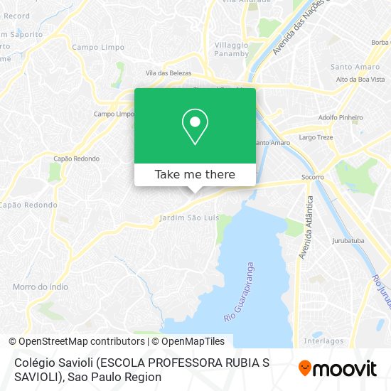 Mapa Colégio Savioli (ESCOLA PROFESSORA RUBIA S SAVIOLI)