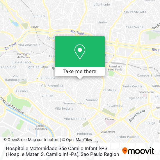 Hospital e Maternidade São Camilo Infantil-PS (Hosp. e Mater. S. Camilo Inf.-Ps) map