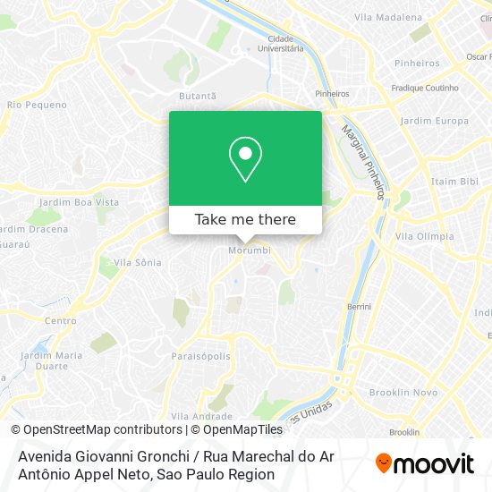 Avenida Giovanni Gronchi / Rua Marechal do Ar Antônio Appel Neto map
