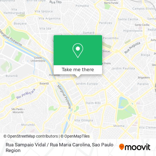 Mapa Rua Sampaio Vidal / Rua Maria Carolina
