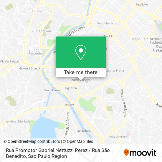 Mapa Rua Promotor Gabriel Nettuzzi Perez / Rua São Benedito