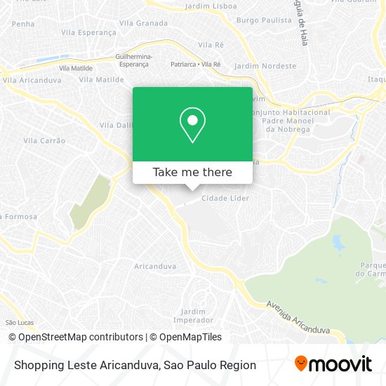 Shopping Leste Aricanduva map
