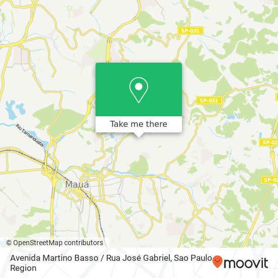 Mapa Avenida Martino Basso / Rua José Gabriel