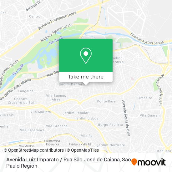 Mapa Avenida Luiz Imparato / Rua São José de Caiana