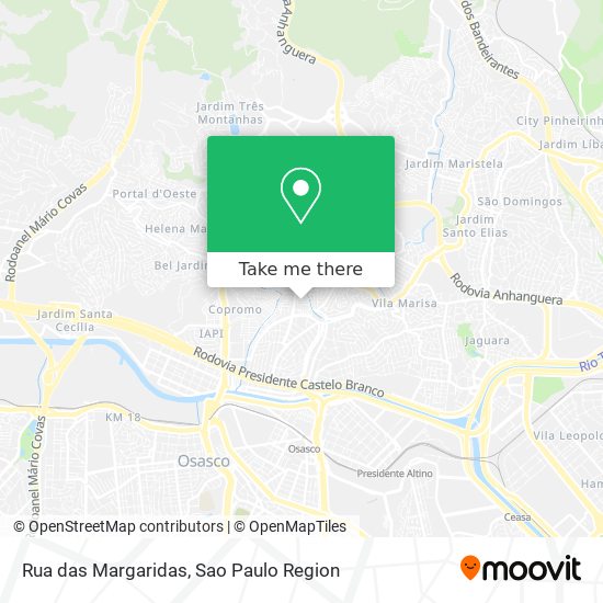 Rua das Margaridas map