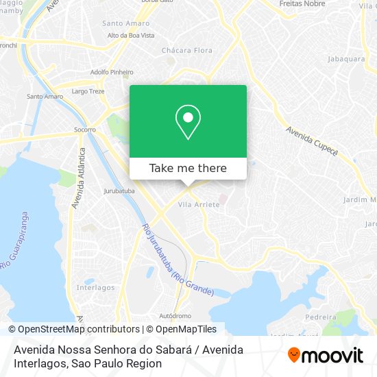 Mapa Avenida Nossa Senhora do Sabará / Avenida Interlagos