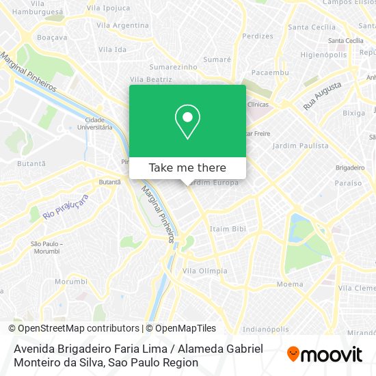 Mapa Avenida Brigadeiro Faria Lima / Alameda Gabriel Monteiro da Silva