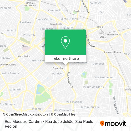 Mapa Rua Maestro Cardim / Rua João Julião