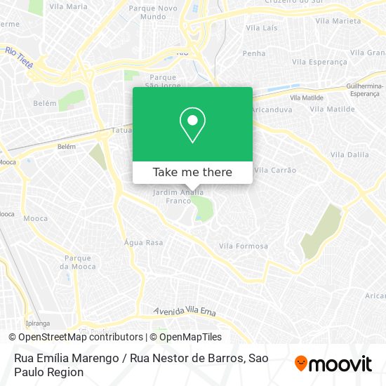Mapa Rua Emília Marengo / Rua Nestor de Barros