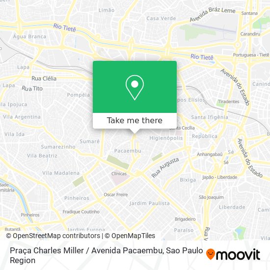 Praça Charles Miller / Avenida Pacaembu map