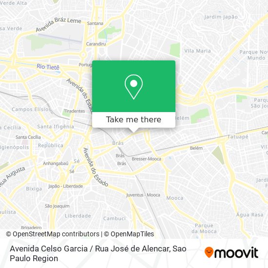 Avenida Celso Garcia / Rua José de Alencar map