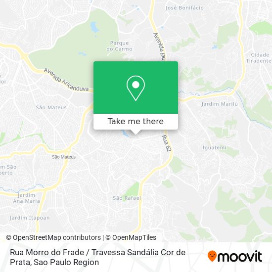 Mapa Rua Morro do Frade / Travessa Sandália Cor de Prata