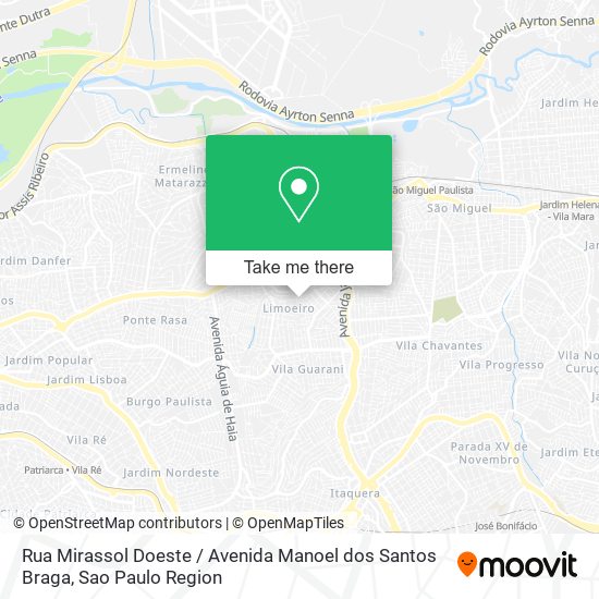 Rua Mirassol Doeste / Avenida Manoel dos Santos Braga map