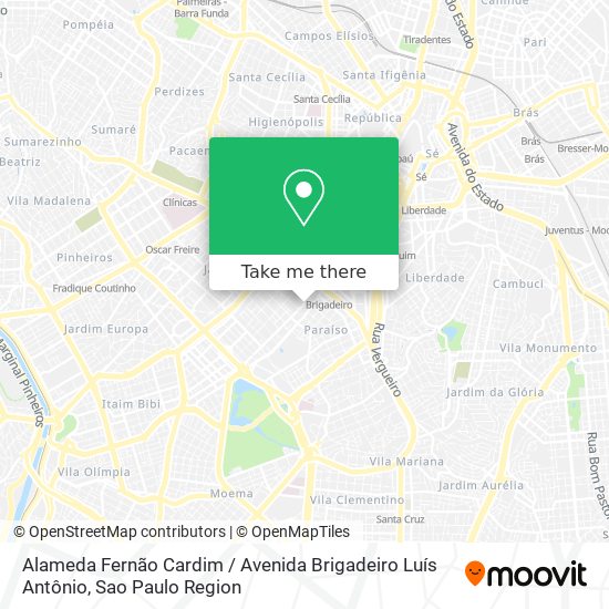 Alameda Fernão Cardim / Avenida Brigadeiro Luís Antônio map