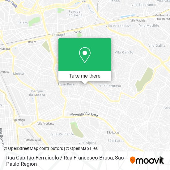 Mapa Rua Capitão Ferraiuolo / Rua Francesco Brusa