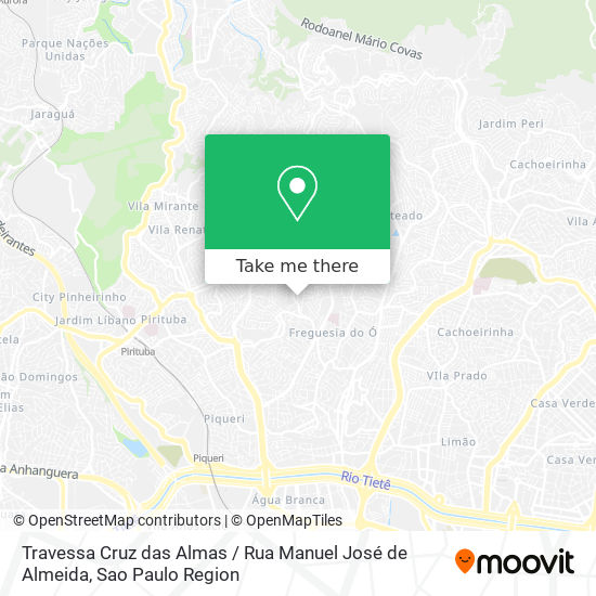 Mapa Travessa Cruz das Almas / Rua Manuel José de Almeida
