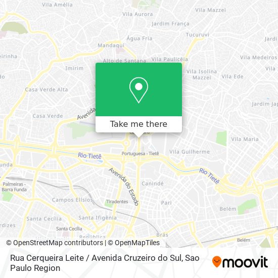 Rua Cerqueira Leite / Avenida Cruzeiro do Sul map