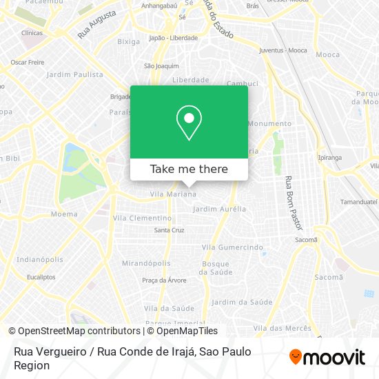 Mapa Rua Vergueiro / Rua Conde de Irajá