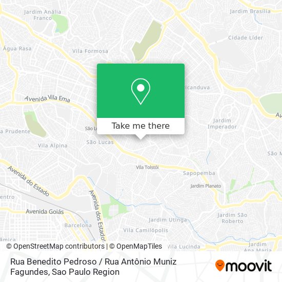 Mapa Rua Benedito Pedroso / Rua Antônio Muniz Fagundes