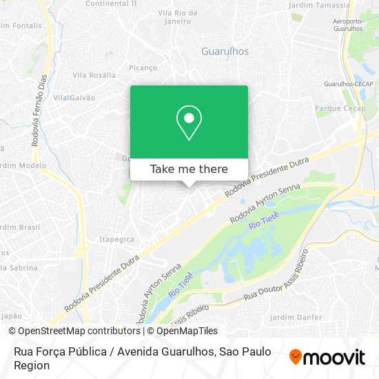 Rua Força Pública / Avenida Guarulhos map
