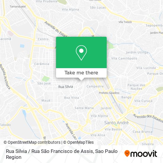 Mapa Rua Silvia / Rua São Francisco de Assis