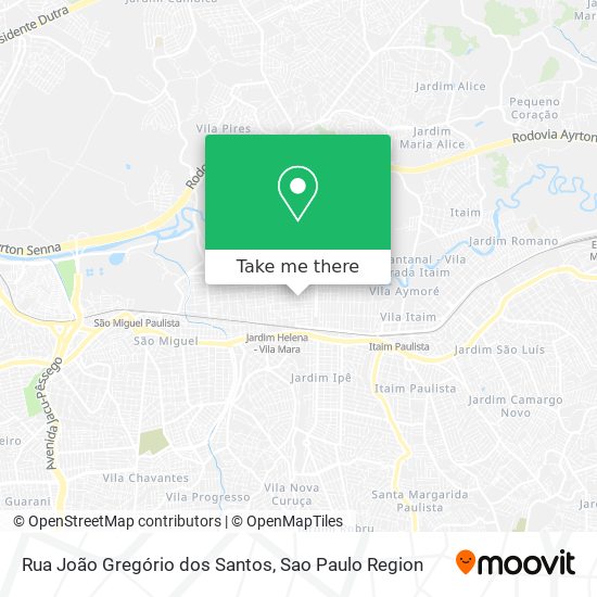 Rua João Gregório dos Santos map