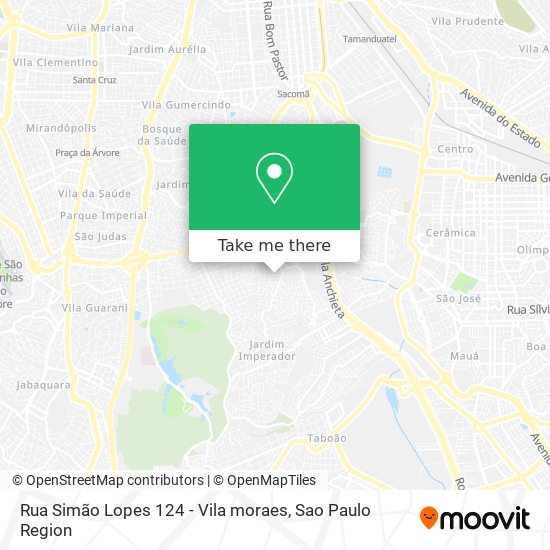 Mapa Rua Simão Lopes 124 - Vila moraes
