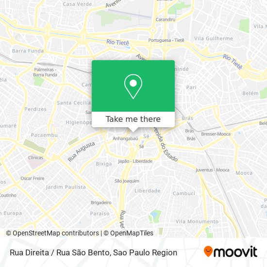 Rua Direita / Rua São Bento map