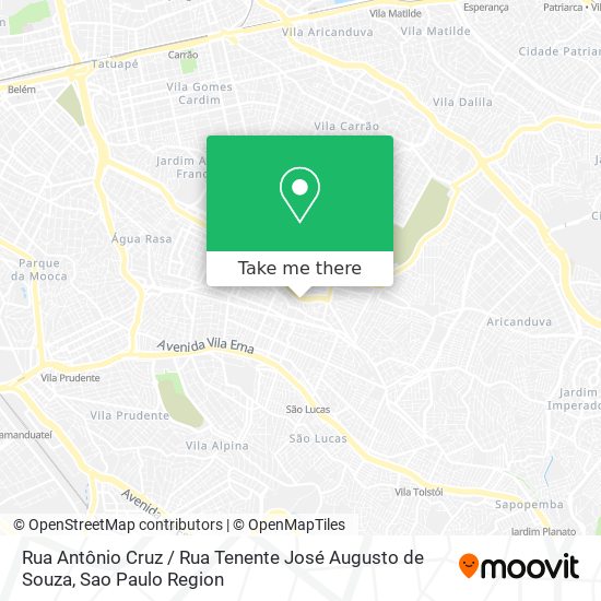 Mapa Rua Antônio Cruz / Rua Tenente José Augusto de Souza