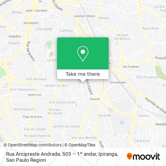 Mapa Rua Arcipreste Andrade, 503 – 1º andar, Ipiranga