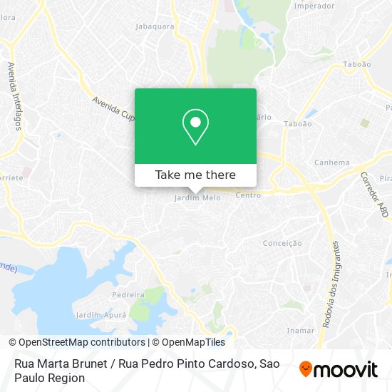 Mapa Rua Marta Brunet / Rua Pedro Pinto Cardoso