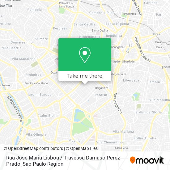 Mapa Rua José Maria Lisboa / Travessa Damaso Perez Prado